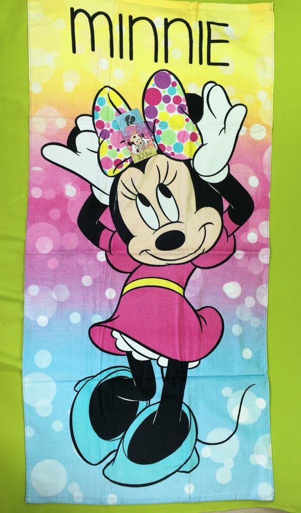 Badetuch Disney Minnie Maus mit Schleife 70 x 140 cm