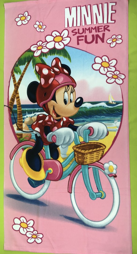 Badetuch Disney Minnie mit Bike 70 x 140 cm