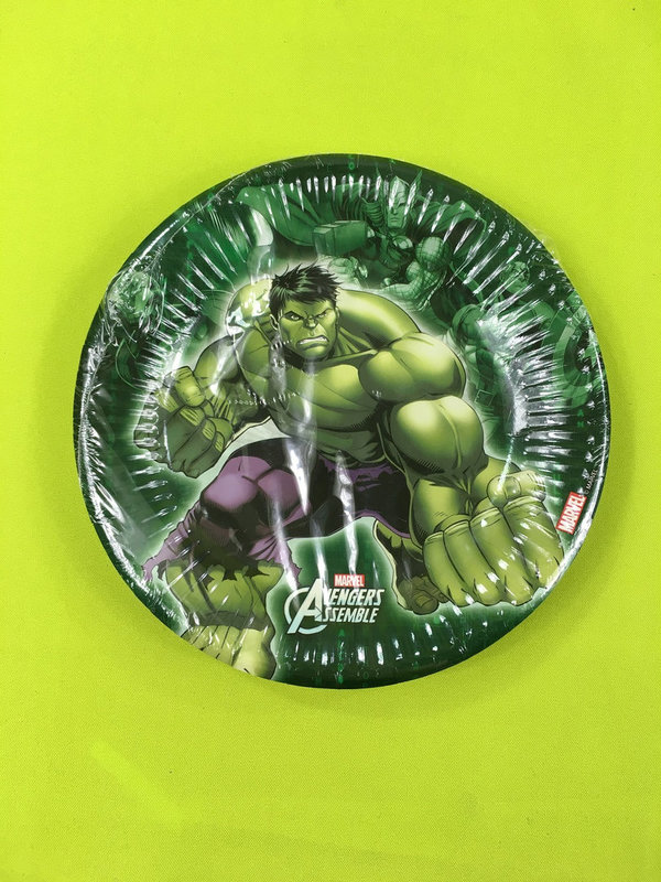 Pappteller 8er Set Hulk Marvel Avengers