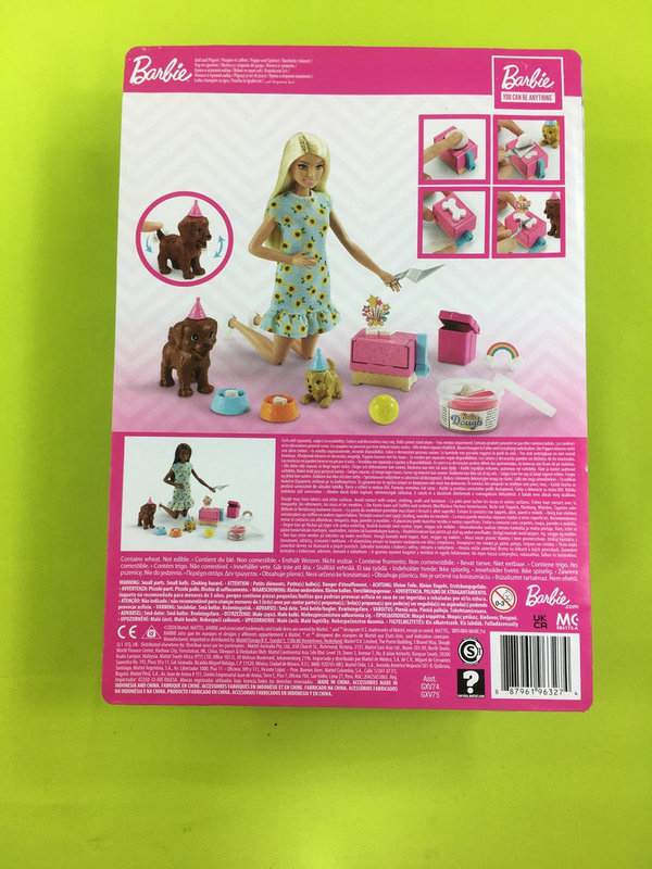 Barbie Hunde-Party Spielset mit Puppe und Knete  von Mattel